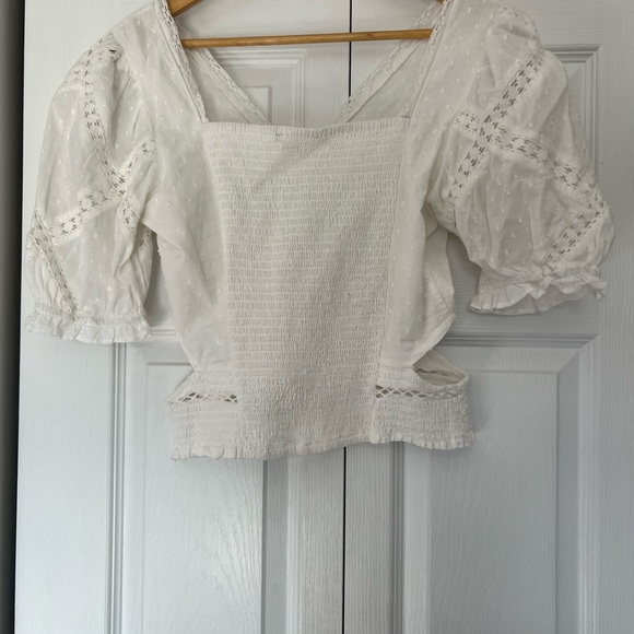 Anthropologie forever that girl ruched cut out blouse - Picture 5 of 9